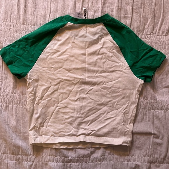 Short Sleeve Green and White Baseball Tee - Picture 2 of 2